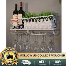 Wall Mounted Iron Wine Rack Bottle