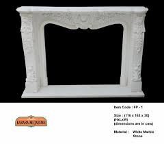 White Marble Stone Fireplace Mantel