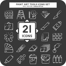 Icon Set Paint Art Tools Suitable For