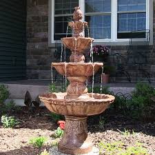 Sunnydaze Decor 4 Tier Pineapple Outdoor Water Fountain
