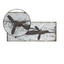 Metal Airplane Plaque 46 W 18 H