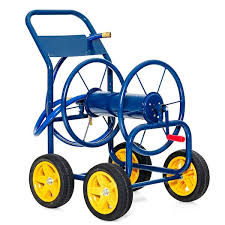 Angeles Home 398ckgt19ny Blue Garden Hose Reel Cart Holds 330 Ft Of 3 4 In Or 5 8 In Hose