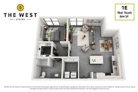 1a 1 Bed Apartment The West Living
