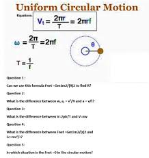 Uniform Circular Motion Equations T