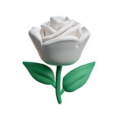 White Rose 3d Rendering Icon