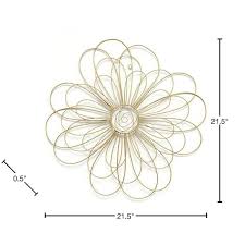 Decor Gold Metal Wire Flower Wall Decor