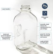 64 Oz Glass Almond Milk Bottle With