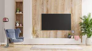 Smart Tv On The Wooden Wall