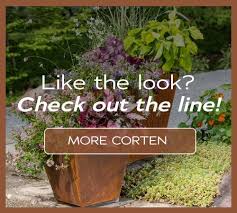 Corten Steel Tapered Trough Planter