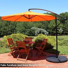 Sunnydaze 9 5 Offset Outdoor Patio Umbrella With Crank Tangerine