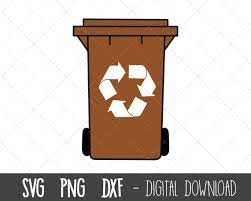 Brown Wheelie Bin Svg Trash Can Svg