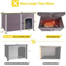 Extra Large Insulated Dog House Soft Liner Inside Gray