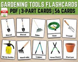 Printable Gardening Tools Flashcards