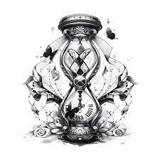Hourglass Tattoo Design White