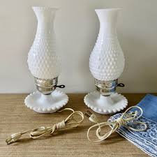 Vintage Milk Glass Lamps White