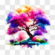 Vibrant Tree Painting With