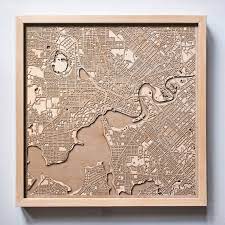 Perth Wooden Map Laser Cut Wood Streets