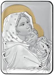 Silver Catholic Icon Madonna Feruzzi