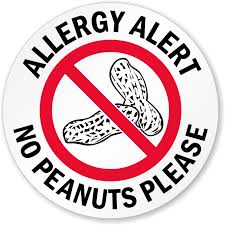 Allergy Alert No Peanuts Please Decal Signs