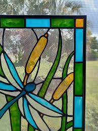 Dragonfly Stained Glass Window Panel
