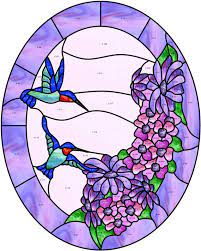 Humming Birds And Flowers Stained Glass