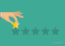 Hand Pointing Rating Golden Stars