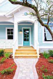 Coastal Home Entryway With Vibrant Aqua