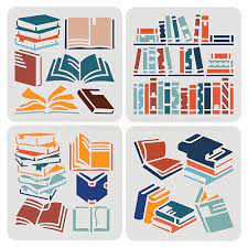 Fingerinspire 4pcs Book Stencils