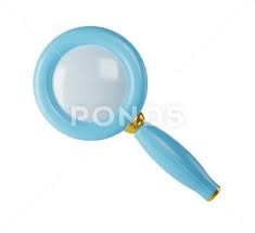 3d Blue Magnifying Glass Icon Isolated