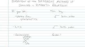 Solving A Quadratic Equation