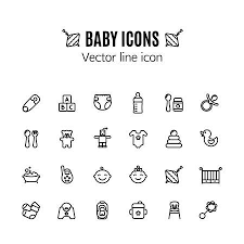 Baby Care Thin Line Icon Set Outline