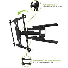 Kanto Pdx700 Full Motion Tv Wall Mount For 42 Inch To 100 Inch Black
