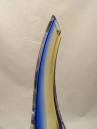 Murano Glass Vase Cobalt Blue Amber