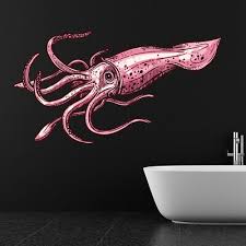 Squid Seafood Wall Decal Sticker Ws
