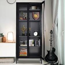 Metal Curio Cabinet Display Bookcase