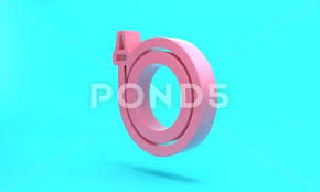 Pink Garden Hose Icon Isolated On