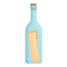 Wine Message Bottle Icon Cartoon Vector