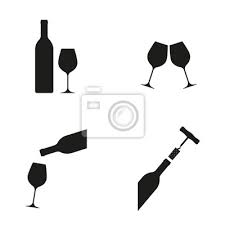 Wine Icon Set Wine Bottle Glasses