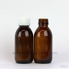 Syrup Bottle Glass Pharmacy Amber 125 Ml