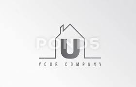 U Home Alphabet Icon Logo Letter Design