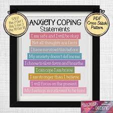 Anxiety Coping Statements Cross Stitch