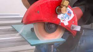 Diamond Blade On An Electric Wet Saw