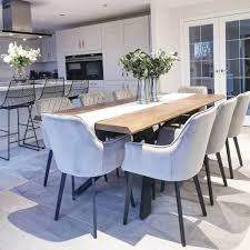 Bronx 200cm Dining Table 8 Grey Chairs