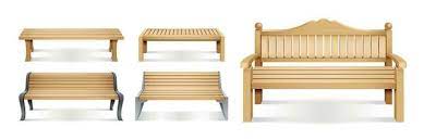 Wooden Bench Vector Art Icons And