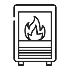 Fireplace Color Line Icon Structure