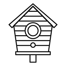 Icon Outline Old Bird House Vector Icon