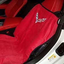 Sr1 Performance C8 Corvette Seat Covers Seat Towels For All 2020 2024 Stingray Z51 Z06 Corvettes Set Of 2 Red 4612003