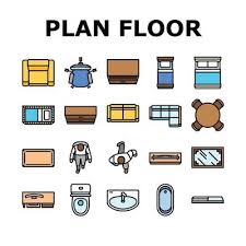 Office Floor Plan Vector Art Icons