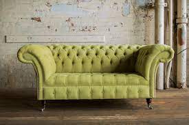Green Velvet 2 Seater Chesterfield Sofa