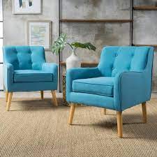 Noble House Felicity Teal Polyester Arm